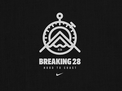 Breaking 28 Hood to Coast Team coast graphic hood icon iconography illustration lettering line mark mountains ocean portland