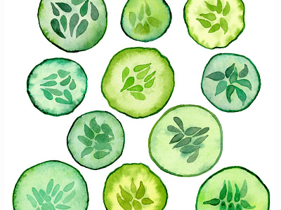 Cucumbers food illustration