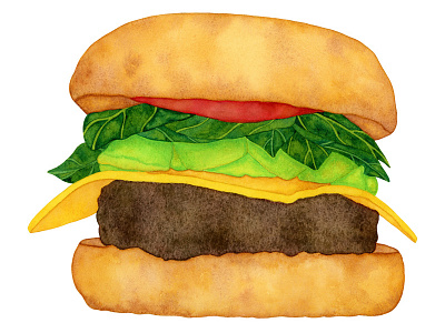 Cheeseburger food illustration