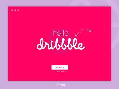Hello, Dribbble debut first shot player ui welcome