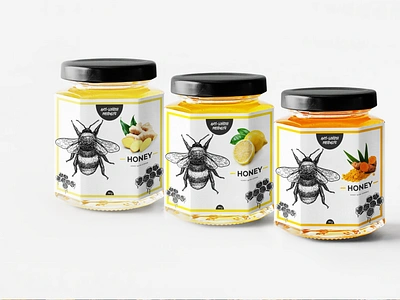 Label - Raw Honey - Brand Identity bottle bottle design bottle label brand brand design brand identity branding branding design design honey honey bottle honey packaging honeybee pack package package design packaging packaging design ui