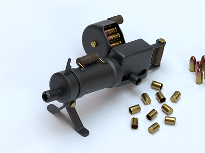 Stylized toy machine gun 3d 3dillustration blender bullet concept design gun illustration machinegun perspective stylized toy weapon