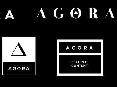 Agora Logo Explorations agora black logo monogram security white wordmark