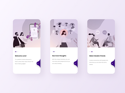 Onboarding - Social Media Platform app design illustration ux