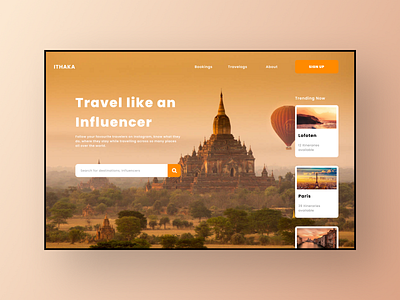 Travel website- Landing Page design landingpage startup ui ux web