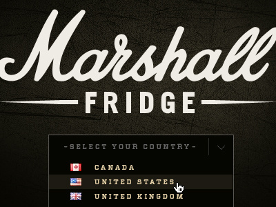 Marshall Fridge Website - Dropdown 2 advertising dropdown marshall marshall fridge web design website