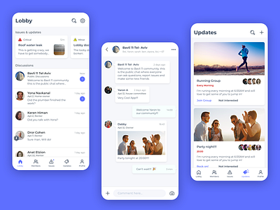 LobbyApp app aprtment building chat community concept event issue members mobile native