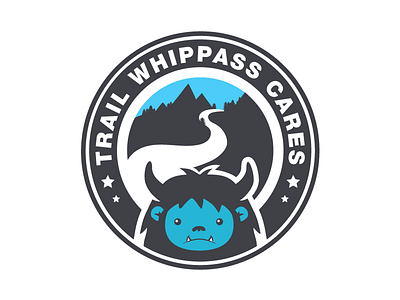 Trail Whippass Cares badge black blue cares logo trail whippass yati