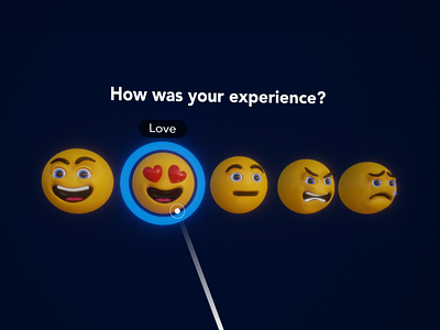 Rate your experience (VR concept) 3d concept emoji feedbak happy like love model oculus quest 2 select ui ux vr