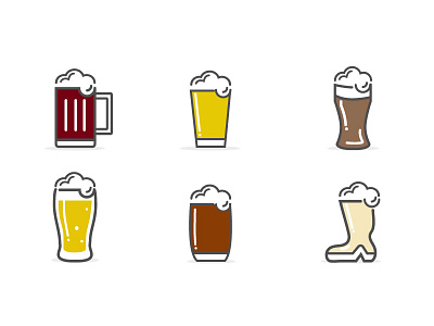 Beer Icons (Freebie vector) ai beer free freebie glass icon icons line vector