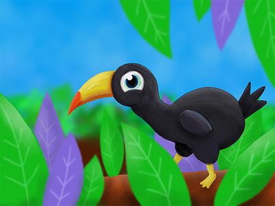 Toucan bird digital illustration ipad pencil pro toucan tropical