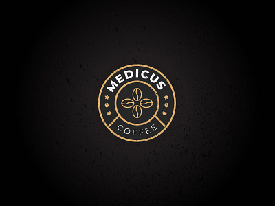 Coffee company logo badge bean circle coffee logo medic retro