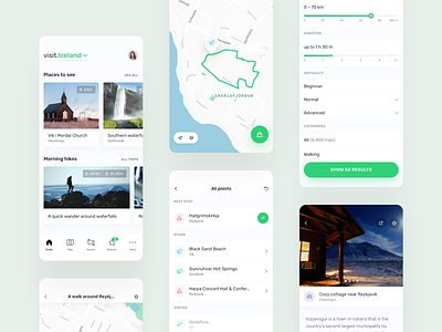 visit.World – travel guide app app ar community filter green guide icon ios map mobile planner product design quest tourist travel trip ui ux
