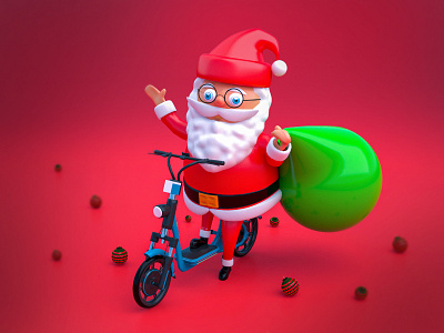 Christmas Santa Claus_ 3d 3d illustration 3dsmax animation blender branding christmas icon illustration motion graphics santa yulu