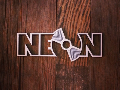 NEON Logo 3d printed logotype makerbot woodgrain