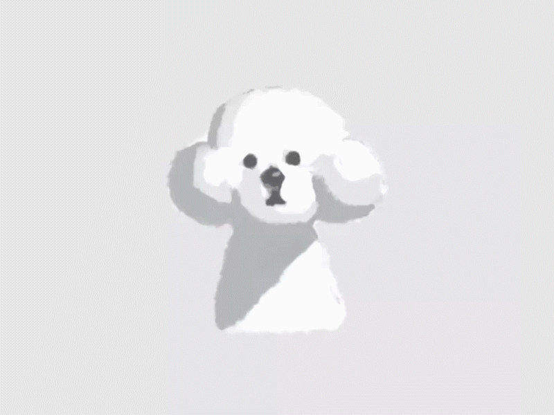 Poodle Yawwwwn animation dog drawing gif grey illustration illustrations motion simple