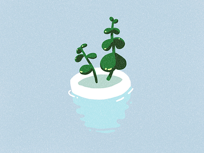 floating plant blue color design drawing graphic green illustration plant white