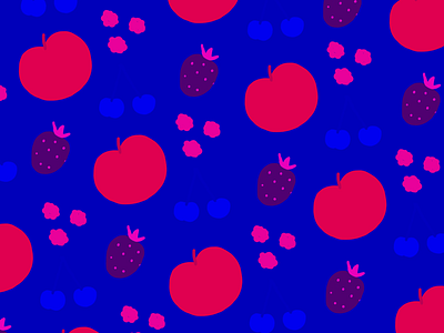 Fruit Pattern blue color design drawing fruit graphic illustration pattern vivid