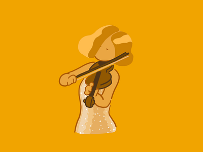 Lisa Batiashvili’s Sibelius Violin Concerto character color design drawing graphic illustration violin yellow
