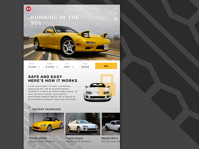 JDM Car Finder - Website Design car car finder car rental car website cars ui design website website design