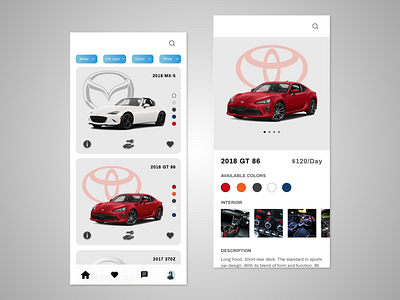 Car Rental App Concept app app design car car rental car rental app cars mobile mobile app mobile ui ui dseign