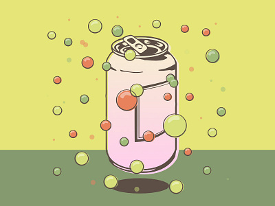 Fizzy beer can bubbles can illustration soda can vector illustration