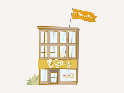 Giftly HQ building flag giftly illustration vector art vector illustration
