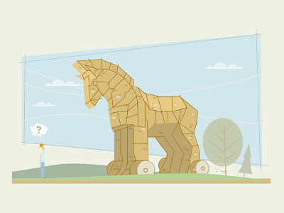 Giftly Trojan Horse giftly illustration trojan horse vector art vector illustration