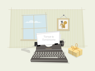 Giftly Typewriter illustration squirrel typewriter vector art vector illustration