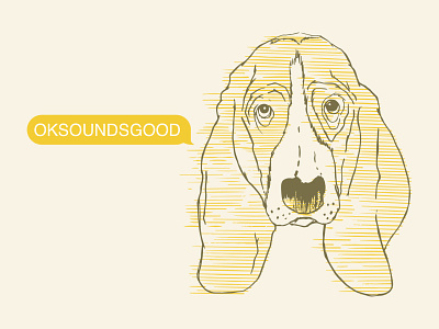 Punkpost OKSoundsGood bassett hound dog illustration punkpost vector art vector illustration