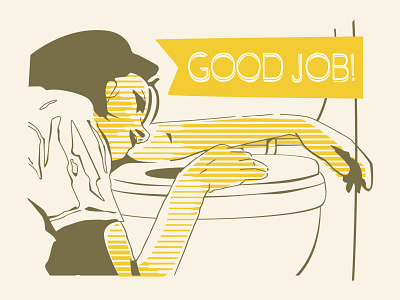 Punkpost Good Job hungover illustration punkpost toilet vector art vector illustration
