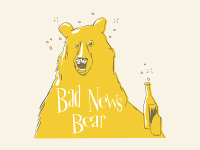 Punkpost Bad News Bear bear drunk illustration punkpost vector art vector illustration