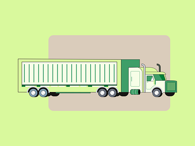 Semi-Truck and Trailer semi semitruck trailer truck vector art vector illustration