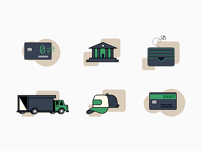Empty States bank credit cards drivers fintech icons illustration truck vector art vector illustration