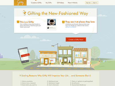 Giftly Home Page giftly home page design illustration startup ui