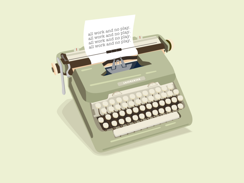 Typewritin' type vintage illustration typewriter
