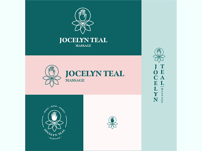 Unused Logo Concept for Jocelyn Teal Massage boutique logo branding branding design logo logo system rose teal unused logo