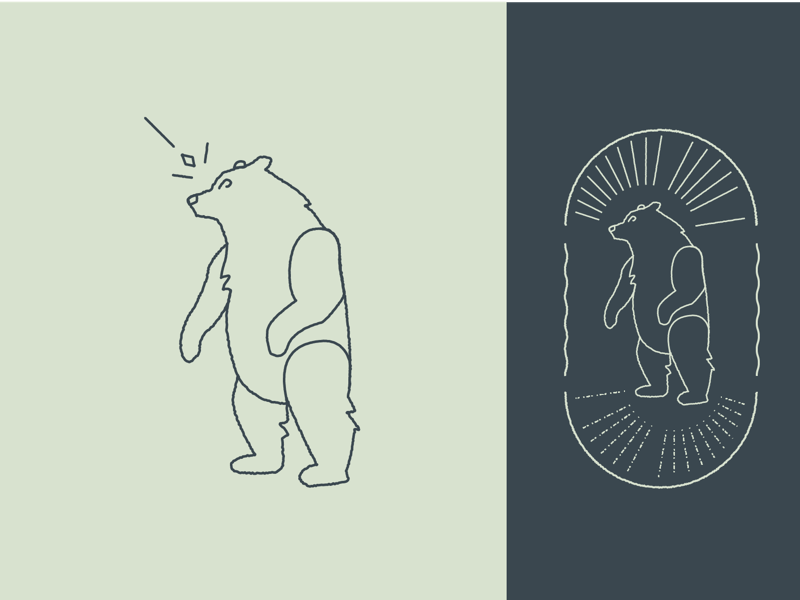 Bears Beets Battlestar Galactica ✨ graphic design icon practice logo practice bear paw daily design concept work logo concept handmade hand drawn logo rough texture animal icon icon designer icon design bears logo design brand design logo monoline logo mono line bear logo