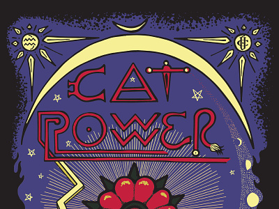 Cat Power w/ Jade Castrinos astrology cat power concert poster folk illustration music occult poster poster art poster design rock and roll rock poster tarot tarot card vector