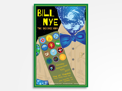 Bill Nye The Science Guy bill nye boy scouts concert poster enviroment eyeball gig poster illustration lecture music poster poster art poster design rock and roll rock poster science science illustration science rules the science guy vector