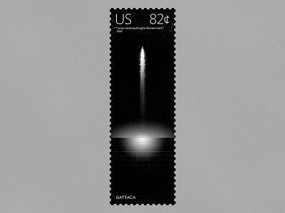 Sci-fi Stamp #17 black and white monochromatic scifi stamps