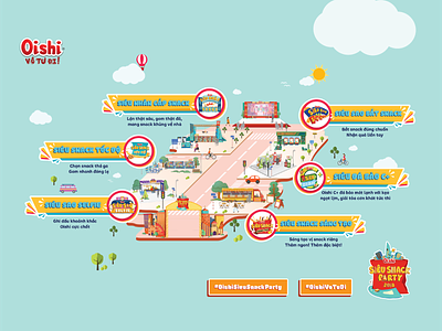 MAP - OISHI SNACK TACULAR VIETNAM booth city cityscape colorful funny graphic illustraion snack