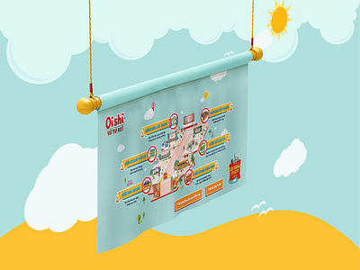 MAP - OISHI SNACK TACULAR VIETNAM branding colorful design enjoy funny graphic graphic design illustraion illustrator map mockup mockups stationery