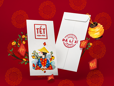 LUCKY MONEY | Vietnam’s Lunar New Year art direction character character design color design envelope graphic design happy illustration lucky money lunar new year material mockup new year red style typo