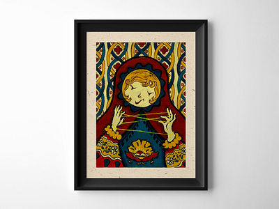 Dissociative identity disorder - Psychologically unstable big lady character character design color design dissociative doll handmade illustration lady logic matrix matryoshka pattern psychologically unstable red russian doll yellow