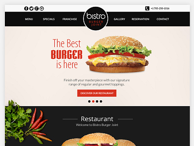Bistro Burger Joint bistro brand burger burger joint canada cebu landing page philippines restaurant web design website