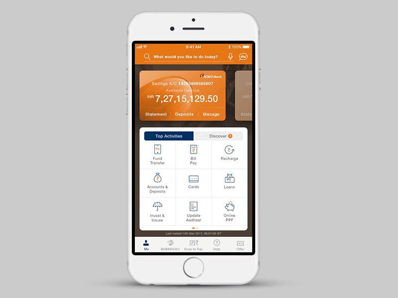 ICICI iMobile app for iOS by Screenroot on Dribbble