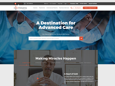 Medanta - Designed for Empathy healthcare ux design human computer interaction medanta website design medical website design telemedicine design uiux ux design for healthcare website concept