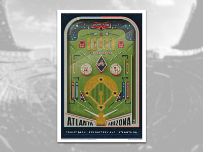 Braves vs. DBacks arizona diamondbacks atlanta braves baseball mlb pinball poster poster art poster design sports