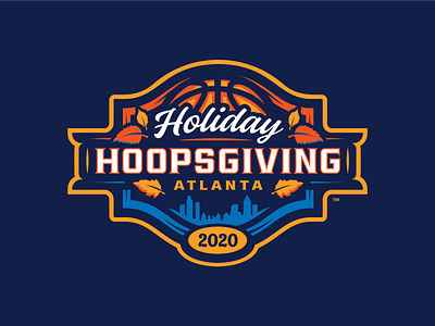 Holiday Hoopsgiving atlanta basketball college basketball event logo leaves sports design sports logo thanksgiving